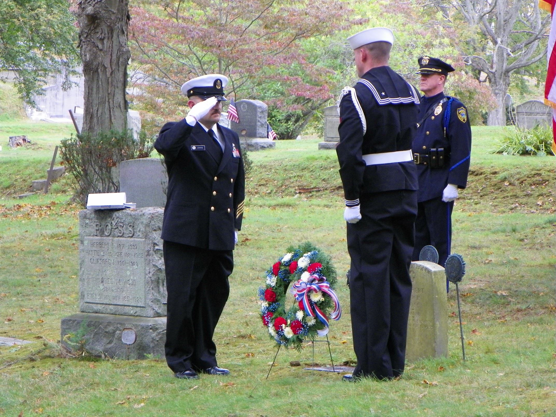 Veterans Agent Keith Jermyn Saluting the Wreath